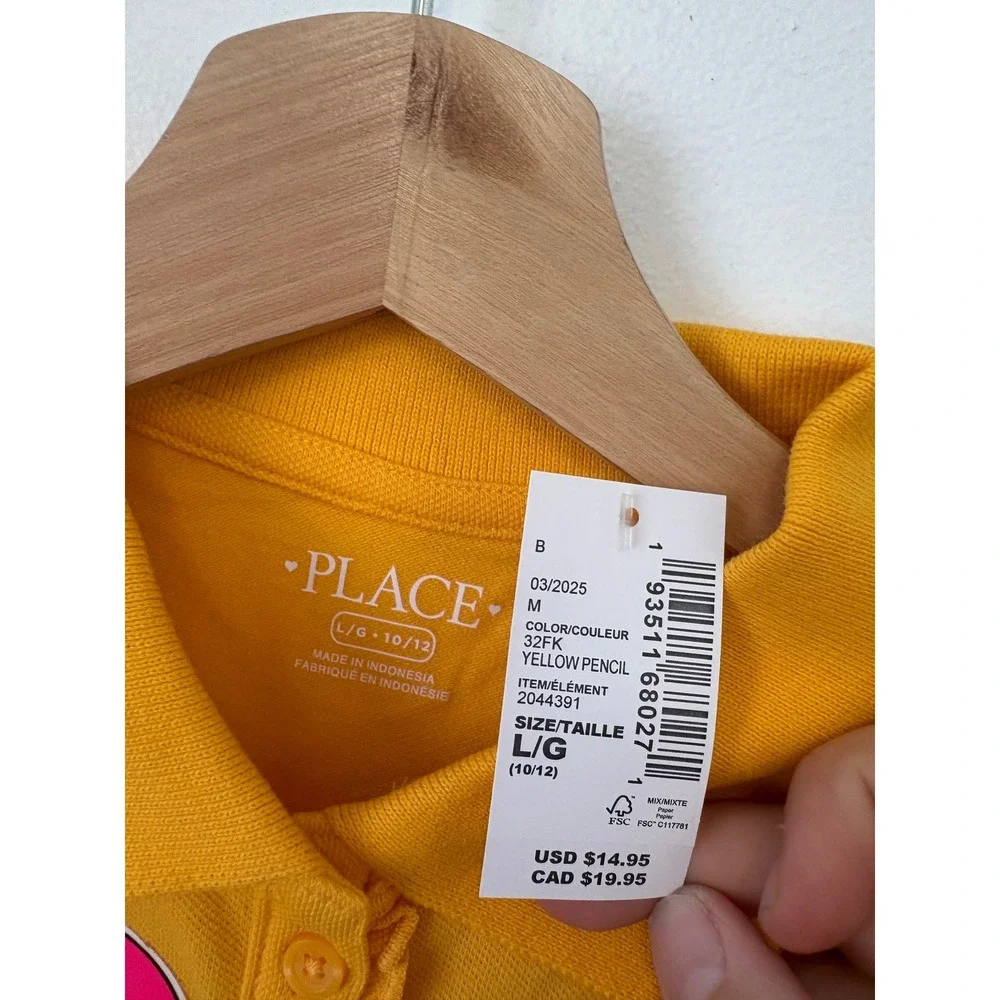 The Children's Place Girls' Polo‎ – Yellow – Large – NWT